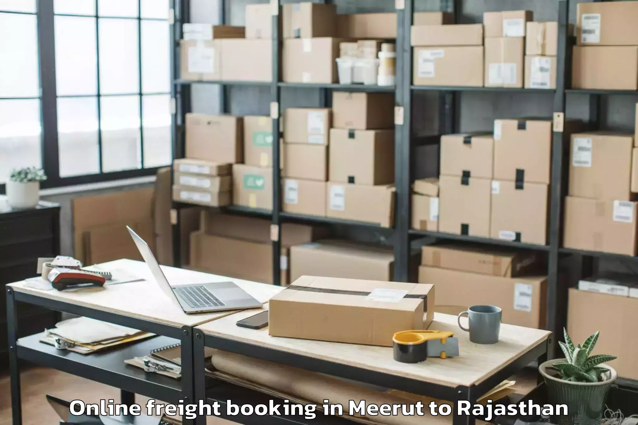 Affordable Meerut to Pipalda Online Freight Booking